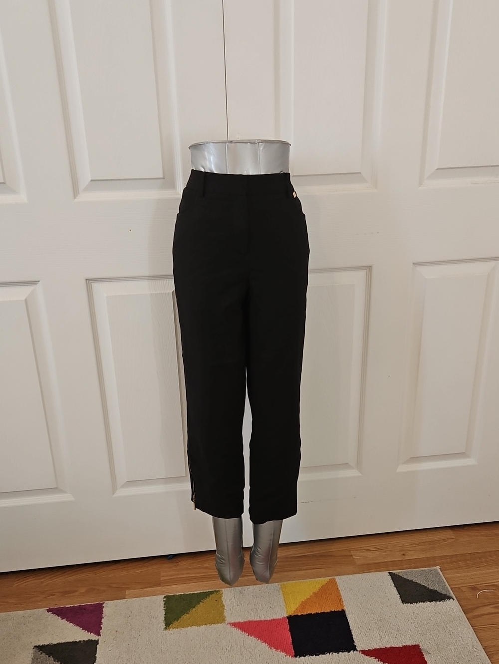 Ivanka Trump Black Cropped Straight-Leg Pants Size 10